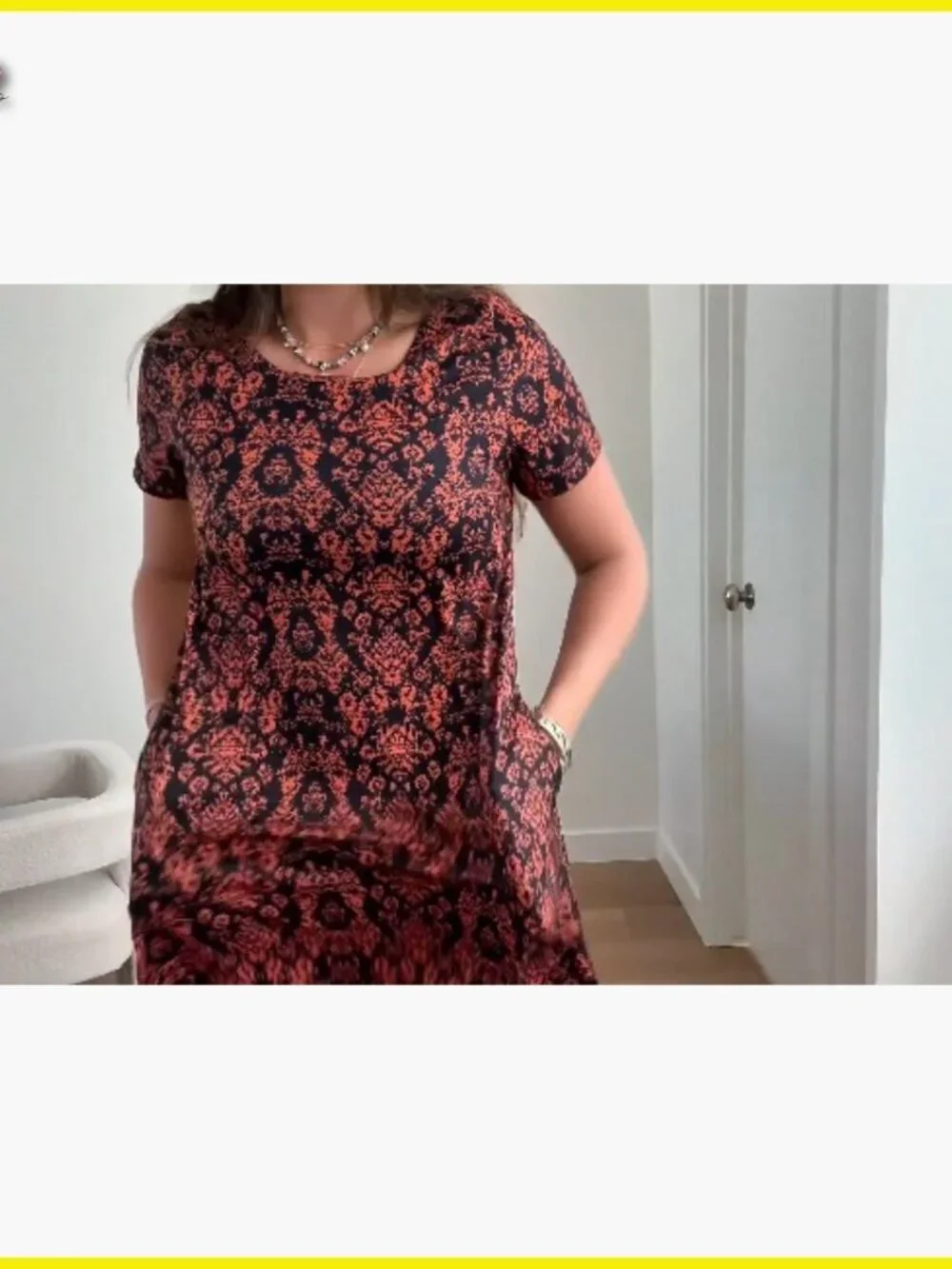 Floral Tshirt Sundress Casual Boho Swing Dress with Pockets Loose Fit
